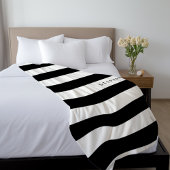 Klassische Schwarz- und Eggshell-Weiße Streifen mi Sherpadecke