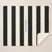 Klassische Schwarz- und Eggshell-Weiße Streifen mi Sherpadecke (Vorderseite (Horizontal))