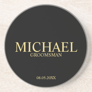 Klassische Schwarz- und Gold-Personalisierte Trauz Getränkeuntersetzer