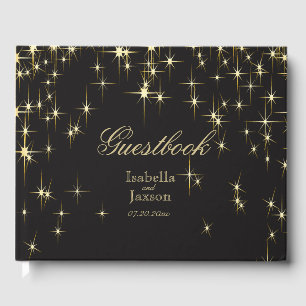 Klassische Schwarz- und Gold-Starlights Gästebuch