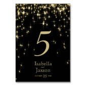 Klassische Schwarz- und Gold-Starlights Tischnummer (Vorderseite)