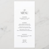 Klassische Schwarz-Weiß-Altes Geld Hochzeit Menükarte (Vorderseite)
