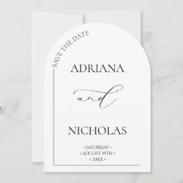 Klassische Schwarz-Weiß-Arch-Save the Date-Karte Einladung