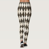 Klassische Schwarz-weiß-Creme Harlequin Diamond Ra Leggings (Rückseite)