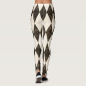 Klassische Schwarz-weiß-Creme Harlequin Diamond Ra Leggings (Rückseite)