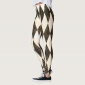 Klassische Schwarz-weiß-Creme Harlequin Diamond Ra Leggings (Links)