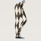 Klassische Schwarz-weiß-Creme Harlequin Diamond Ra Leggings (Rechts)