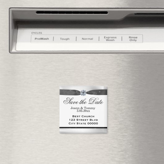 Klassische Schwarz-Weiß-Draperie Magnet (In Situ (Geschirrspüler))