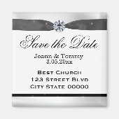 Klassische Schwarz-Weiß-Draperie Magnet (Vorne)