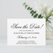 Klassische Schwarz & Weiß Einfache Hochzeit Save The Date (Stehend Vorderseite)