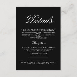 Klassische Schwarz-Weiß-Elegance Kalligraphisch Begleitkarte