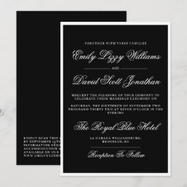 Klassische Schwarz-Weiß-Elegante QR Einladung