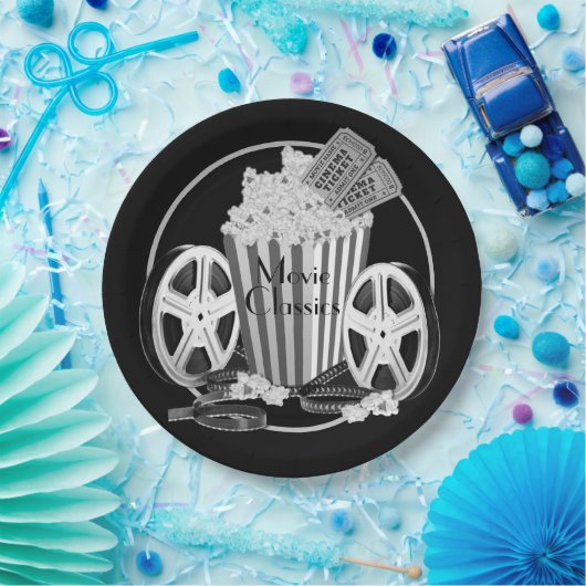Klassische Schwarz-Weiß-Filme Pappteller (Party)
