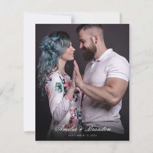 Klassische Schwarz-Weiß-Foto-Hochzeit (Rückseite)