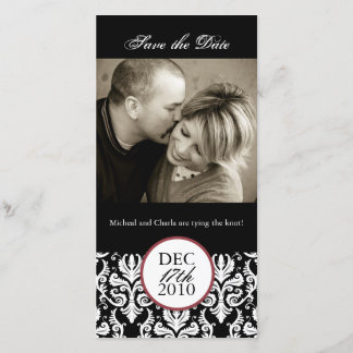 Klassische Schwarz-Weiß-Fotokarte Save the Date