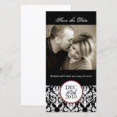 Klassische Schwarz-Weiß-Fotokarte Save the Date (Vorne/Hinten)