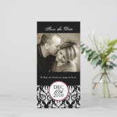Klassische Schwarz-Weiß-Fotokarte Save the Date (Stehend Vorderseite)