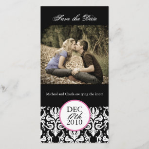 Klassische Schwarz-Weiß-Fotokarte Save the Date