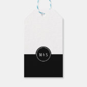 Klassische Schwarz/Weiß-Gastgeschenk Hochzeit Geschenkanhänger (Vorderseite)