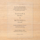 Klassische Schwarz-Weiß-Hochzeit Acryleinladungen (Vorderseite)