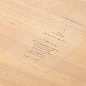 Klassische Schwarz-Weiß-Hochzeit Acryleinladungen (Ablage )