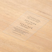 Klassische Schwarz-Weiß-Hochzeit Acryleinladungen (Ablage )