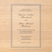 Klassische Schwarz-Weiß-Hochzeit Acryleinladungen (Vorderseite)