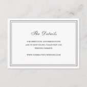 Klassische Schwarz-Weiß-Hochzeit Begleitkarte (Vorderseite)