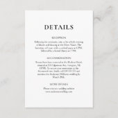 Klassische Schwarz-Weiß-Hochzeit Begleitkarte (Vorderseite)