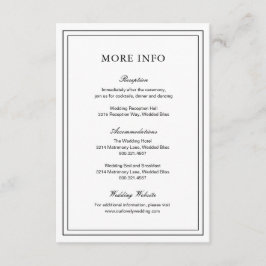 Klassische Schwarz-Weiß-Hochzeit Begleitkarte