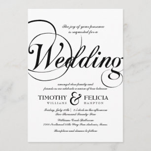 Klassische Schwarz-Weiß-Hochzeit Einladung