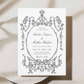 Klassische Schwarz-Weiß-Hochzeit Einladung