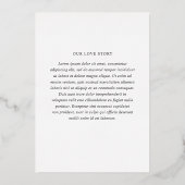 Klassische Schwarz-Weiß-Hochzeit Folieneinladung (Rückseite)