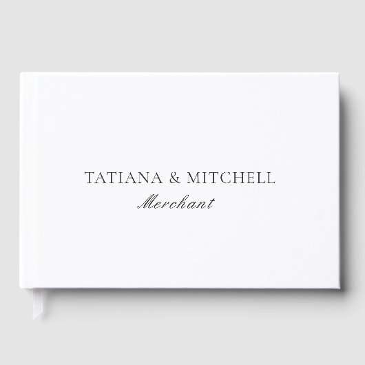 Klassische Schwarz-Weiß-Hochzeit Gästebuch (Vorderseite)