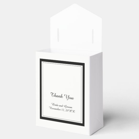 Klassische Schwarz-Weiß-Hochzeit Geschenkschachtel (Geöffnet)