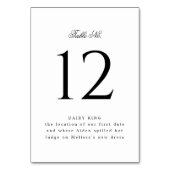 Klassische Schwarz-Weiß-Hochzeit oder Veranstaltun Tischnummer (Rückseite)