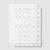 Klassische Schwarz-Weiß-Hochzeit Pergament Einladungen (Versetzt (Einladung))