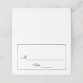 Klassische Schwarz-Weiß-Hochzeit Platzkarte (Außenseite Aufgefaltet)