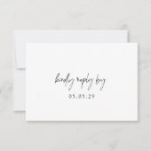 Klassische Schwarz-Weiß-Hochzeit RSVP Karte (Vorderseite)