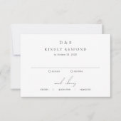 Klassische Schwarz-Weiß-Hochzeit RSVP Karte (Vorderseite)