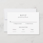 Klassische Schwarz-Weiß-Hochzeit RSVP Karte (Vorderseite)