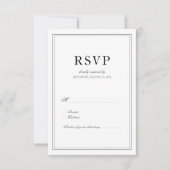 Klassische Schwarz-Weiß-Hochzeit RSVP Karte (Vorderseite)