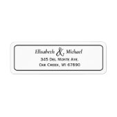 Klassische Schwarz-Weiß-Hochzeit-Rücksendeadresse (Vorne)