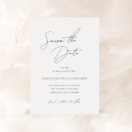 Klassische Schwarz-Weiß-Hochzeit Save The Date