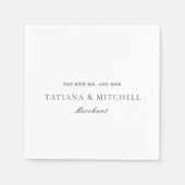 Klassische Schwarz-Weiß-Hochzeit Serviette (Vorderseite)