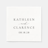 Klassische Schwarz-Weiß-Hochzeit Serviette (Vorderseite)