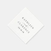 Klassische Schwarz-Weiß-Hochzeit Serviette (Ecke)