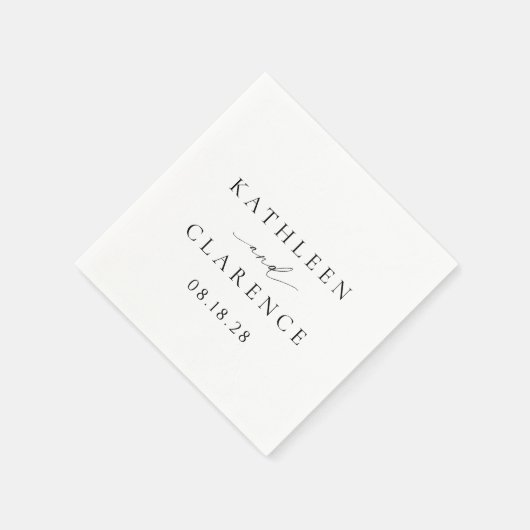 Klassische Schwarz-Weiß-Hochzeit Serviette (Ecke)