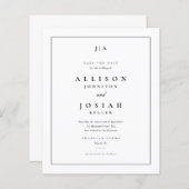 Klassische Schwarz-Weiß-Hochzeit spart das Datum (Vorne/Hinten)