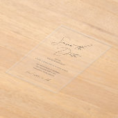 Klassische Schwarz-Weiß-Hochzeit speichern Sie das Acryleinladungen (Ablage )